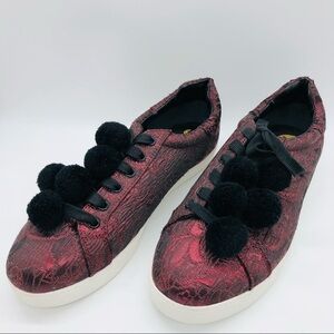 CIRCUS BY SAM EDELMAN-CARMELA WOMENS PLATFORM SNEAKERS TEXTURED FABRIC